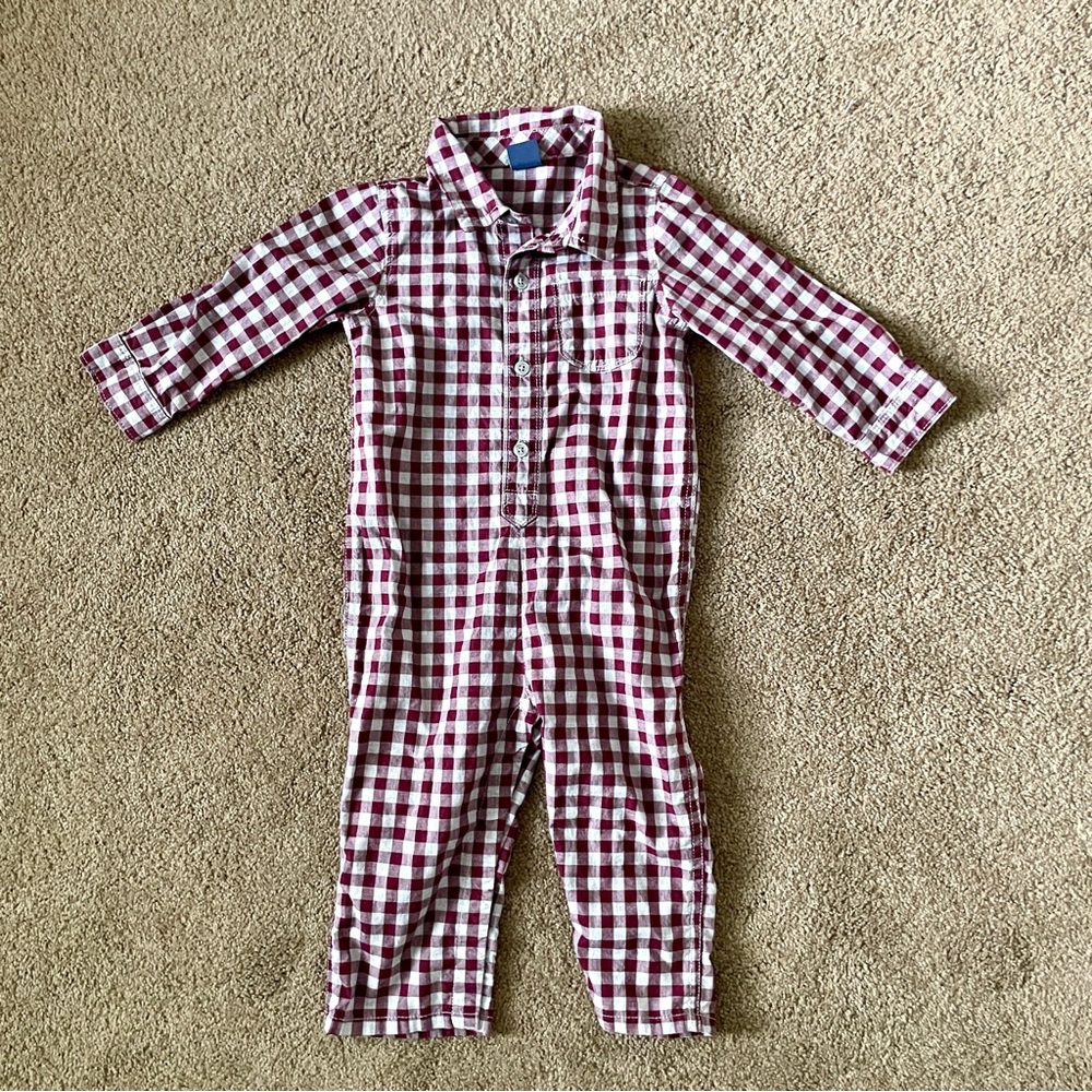Baby Gap Boys Button Down Long Sleeve Romper